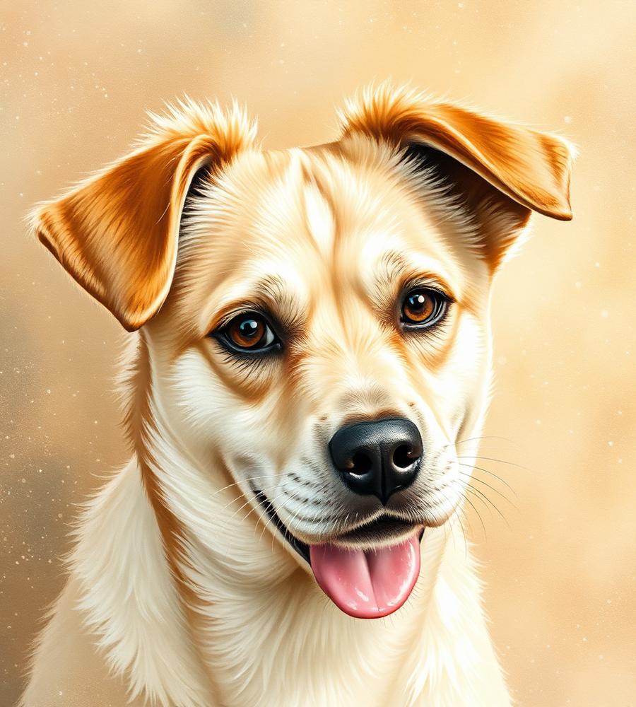 Beloved dog portrait keepsake with diamond dust